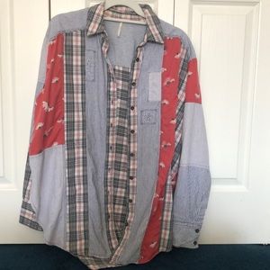 Free people patch button up